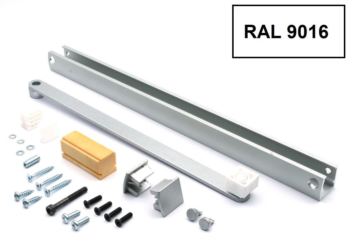 GEZE 108481 T-Stop-Gleitschiene TS 5000 / TS 3000, RAL 9016 weiß