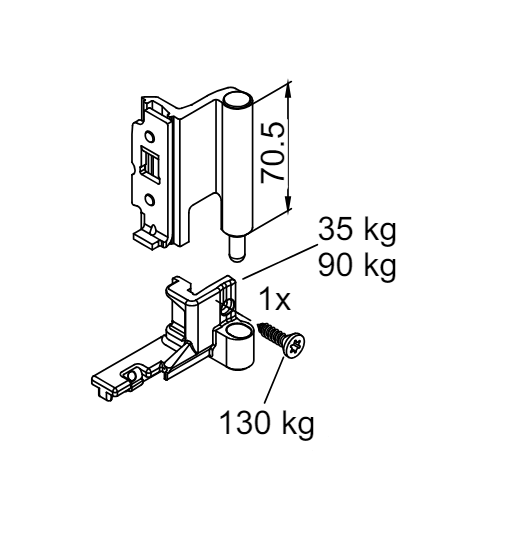 Schüco Ecklager Royal S / AWS 130 DIN rechts C0 silber, 275564 / 243396 / 233686 + 219846