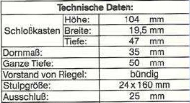 Schüco 211153 Riegelschloss