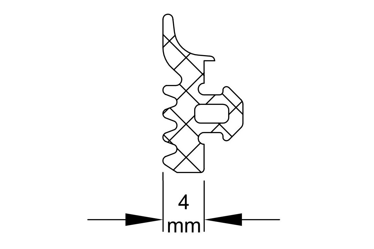 Schüco 224063 Glasanlagedichtung für außen 4 mm - 10 Meter/VE