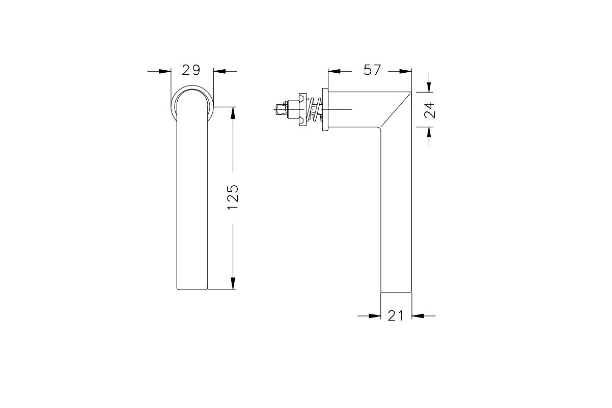 Schüco 234579 Fenstergriff FSB Design Aluminium, C0 silber