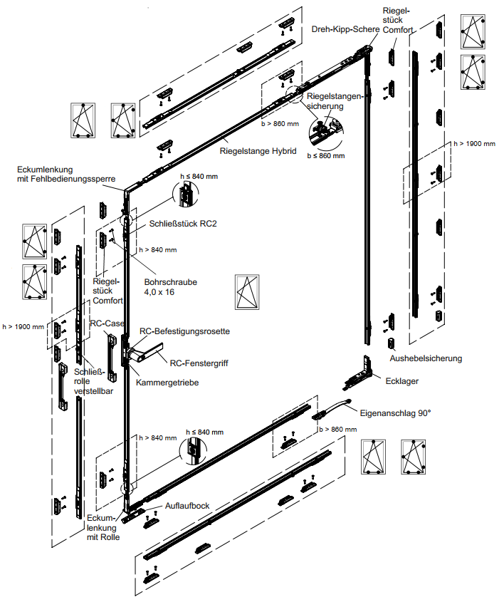 Schüco AvanTec SimplySmart Dreh-Kipp-Fenster RC2